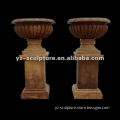 large antique natural stone paired vases for garden decoration